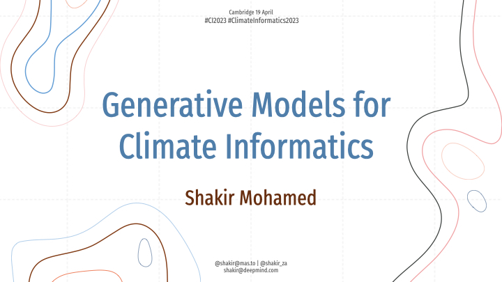 Generative Models for Climate Informatics